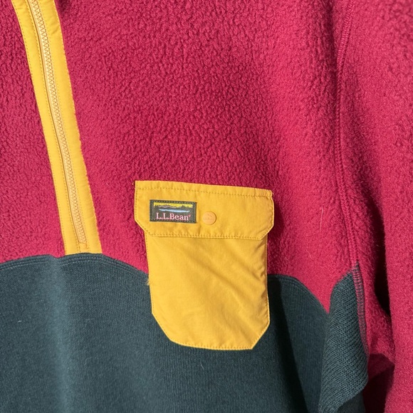 LL Bean L.L.Sweater Fleece Sherpa Hybrid Pullover. 1/4 Zip Multicolor Outdoor. - Picture 2 of 7